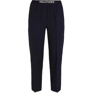 Tommy Hilfiger, Broeken, Dames, Blauw, M, Slim Straight Logo Broek