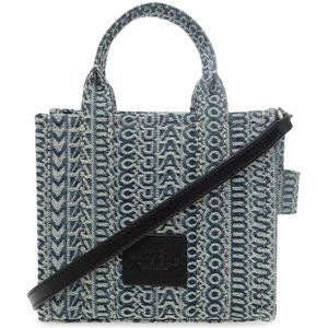 Marc Jacobs, Tassen, Dames, Blauw, ONE Size, Denim, Blauwe Denim Micro Tote Schoudertas