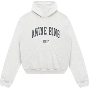 Anine Bing, Sweatshirts & Hoodies, Dames, Grijs, L, Katoen, Harvey Hoodie Sweatshirt