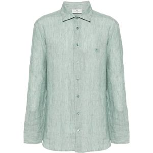 Etro, Blouses & Shirts Groen, Heren, Maat:M