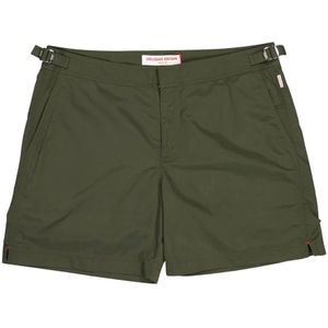 Orlebar Brown, Bulldog Lange Zwemshorts Groen, Heren, Maat:W32