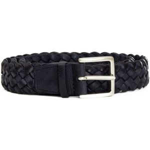 Orciani, Accessoires, Heren, Blauw, 95 CM, Blauwe Gevlochten Leren Riem