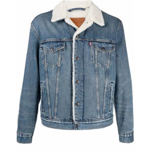 Levi's, Jassen, Heren, Blauw, XL, Denim, Blauwe Denim Jacks