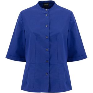 Aspesi, Blouses & Shirts, Dames, Blauw, M, Katoen, Bluette Ss 23 Dameskleding Shirts
