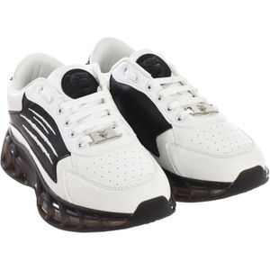 Plein Sport, Schoenen, Heren, Wit, 42 EU, Leer, Sportieve Mid-Top Sneakers