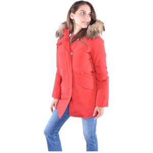 Woolrich, Waterdichte Arctic Raccoon Parka Rood, Dames, Maat:M