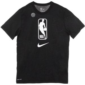 Nike, Tops, Heren, Zwart, M, Katoen, NBA Logo Zwart/Wit T-shirt