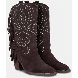 Alma EN Pena, Schoenen, Dames, Bruin, 36 EU, Half laars met studs hak