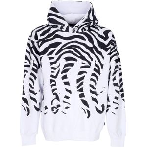 Octopus, Zebra Hoodie Wit Streetwear Wit, Heren, Maat:XL