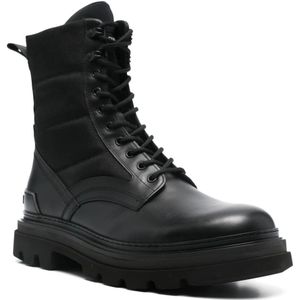 Woolrich, Schoenen, Heren, Zwart, 45 EU, Leer, Zwarte Combat Boot