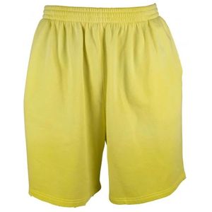 Balenciaga, Korte broeken, Heren, Geel, M, Katoen, Gele katoenen shorts met zijzakken