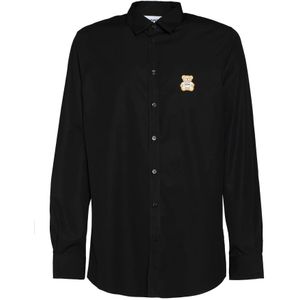 Moschino, Overhemden, Heren, Zwart, 4Xl, Katoen, Klassieke Teddy Shirt
