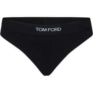 Tom Ford, Ondergoed, Dames, Zwart, S, Zwarte String Ondergoed met Logo