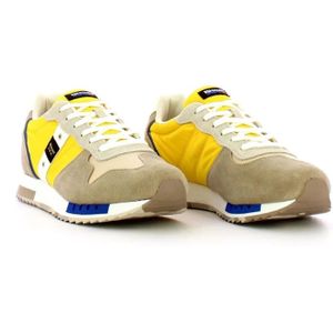 Blauer, Schoenen, Heren, Veelkleurig, 43 EU, Leer, Geel/Beige Sneakers Queen Model