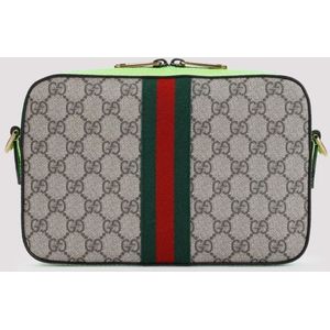 Gucci, Tassen, Dames, Grijs, ONE Size, Katoen, Bruine Crossbodytas Aw 24