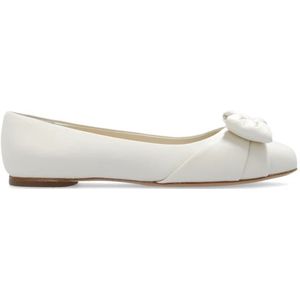 Salvatore Ferragamo, Schoenen, Dames, Beige, 39 1/2 EU, Leer, Varina ballerinas