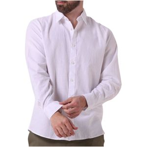 Selected Homme, Overhemden, Heren, Wit, XL, Linnen, Slim Fit Linnen Shirt in Wit