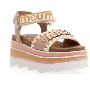 Mou, Schoenen, Dames, Beige, 40 EU, Suède, Wedges