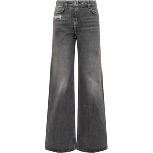 Givenchy, Jeans, Dames, Zwart, W26, Denim, Wide Jeans