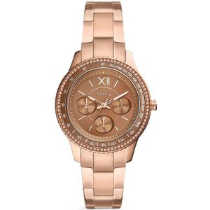 Fossil, Accessoires, Dames, Roze, ONE Size, Stella Sport Multifunctioneel Roestvrijstalen Horloge