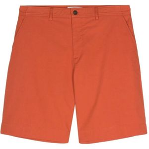 Maison Kitsuné, Korte broeken, Heren, Oranje, 2Xs, Katoen, Ripstop Textuur Burnt Orange Shorts
