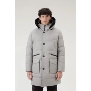 Woolrich, Seam Sealed Parka in Grijs Taupe Beige, Heren, Maat:M