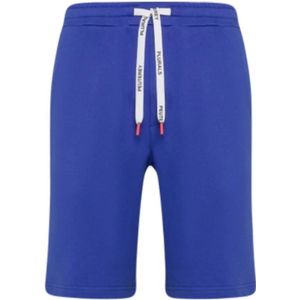 Peuterey, Korte broeken, Heren, Blauw, M, Katoen, Blauwe Katoenen Bermuda Shorts