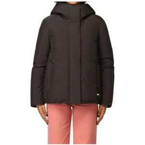 Woolrich, Korte donsjas voor dames Zwart, Dames, Maat:L