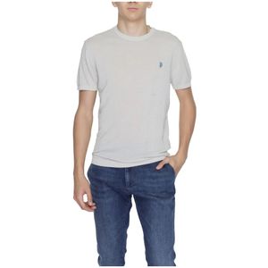 U.s. Polo Assn., Tops, Heren, Grijs, S, Katoen, Grijze Katoenen Ronde Hals T-shirt