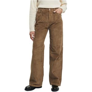 Roy Roger's, Witte Corduroy Flare Broek Bruin, Dames, Maat:W27