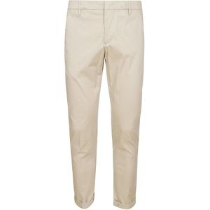 Dondup, Slim Chino Broek met Achterzakken Beige, Heren, Maat:W31