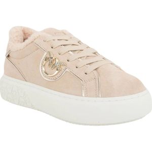 Pinko, Schoenen, Dames, Beige, 37 EU, Leer, Beige Sneaker voor stijlvolle outfits