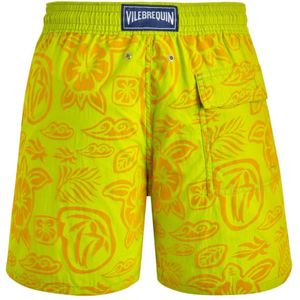 Vilebrequin, Badkleding, Heren, Geel, M, Tahiti Turtles Zwemshorts voor Heren