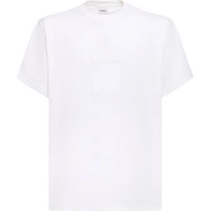 Burberry, Tops, Heren, Wit, 2Xl, Katoen, Witte Crew-neck T-shirt, Regular fit