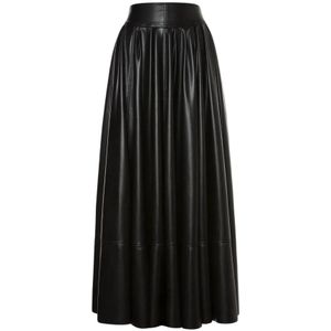 Philosophy di Lorenzo Serafini, Rokken, Dames, Zwart, S, Polyester, Maxi rok van gecoate stof