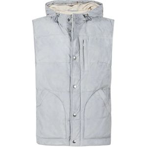 Eleventy, Suede Gilet met Capuchon Blauw, Heren, Maat:L