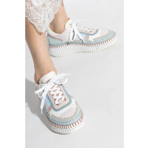 Chloé, Schoenen, Dames, Blauw, 40 EU, Leer, ‘Nama’ sneakers