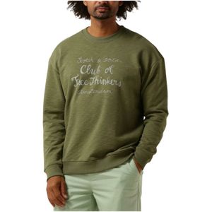 Scotch & Soda, Sweatshirts & Hoodies, Heren, Groen, L, Groene Chest Artwork Sweatshirt