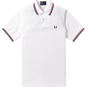 Fred Perry, Tops, Heren, Wit, XL, Katoen, Slim Fit Twin Tipped Polo