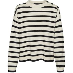 Vero Moda, Truien, Dames, Zwart, XL, Knooptrui in Birch/Black