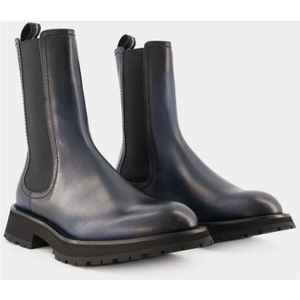 Alexander McQueen, Schoenen, Heren, Zwart, 42 1/2 EU, Leer, Klassieke Chelsea Boots van glad kalfsleer