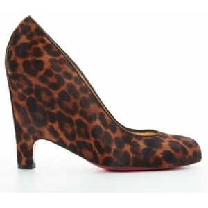 Christian Louboutin Pre-owned, Pre-owned, Dames, Bruin, 37 EU, Leer, Tweedehands leren hakken