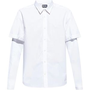 Diesel, Overhemden, Heren, Wit, S, Katoen, Formeel overhemd