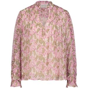 Fabienne Chapot, Blouses & Shirts, Dames, Roze, M, Top met lange pofmouwen en ruchedetails