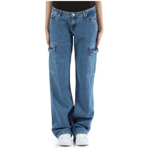 Calvin Klein Jeans, Jeans, Dames, Blauw, W27, Katoen, Baggy Extreme Low Rise Jeans