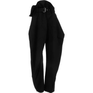 JW Anderson, Broeken, Dames, Zwart, XS, Wol, Stijlvolle Zwarte Wollen Broek