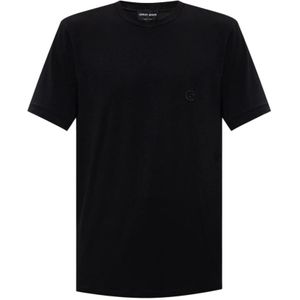Giorgio Armani, Tops, Heren, Zwart, L, T-shirt met logo