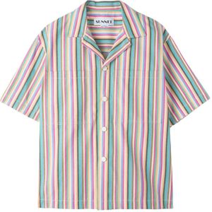 Sunnei, Multicolor Gestreept Denim Overhemd Veelkleurig, Heren, Maat:XL
