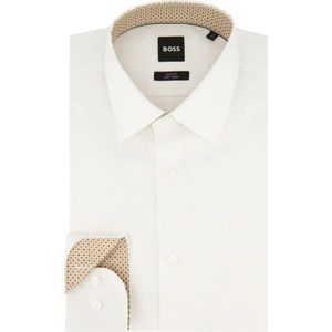 Hugo Boss, Overhemden, Heren, Wit, XL, Katoen, Wit Slim Fit Zakelijk Overhemd