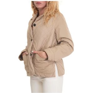 Max Mara Weekend, Jassen, Dames, Beige, L, Polyester, Gewatteerde Weekendjas